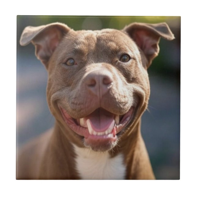 Pit Bull-Foto hinzufügen Anpassen Fliese (Vorderseite)