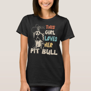 Pit Bull Girl Cooles Vintages Retro für Hunde Mama T-Shirt
