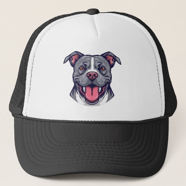 Pit Bull Graphic Art -Bully Breed Dogs- Dog Lover Truckerkappe (Vorderseite)