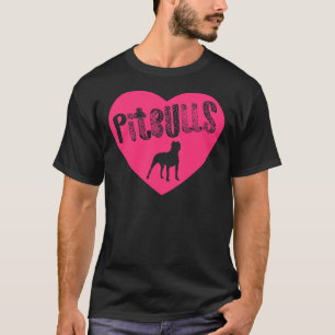 Pit Bull Heart Pitbulls Pink Transparenter Amerika T-Shirt