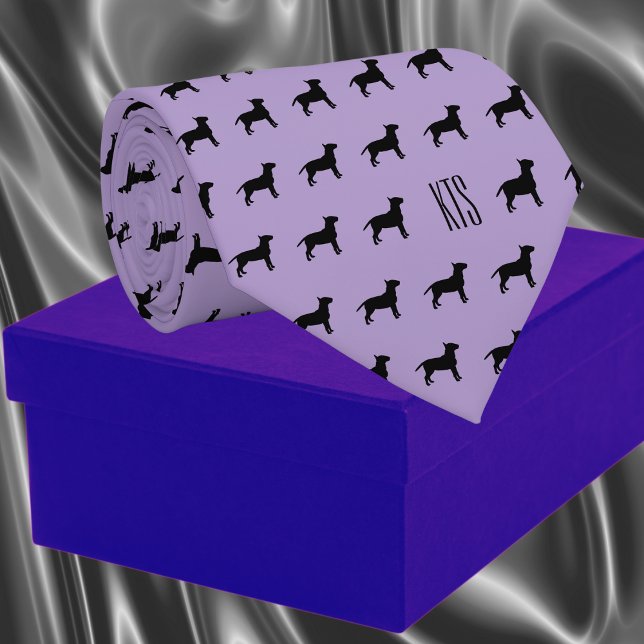 Pit Bull Hogs Muster Mit Monogramm Veterinary Krawatte (Pit Bull Dogs Pattern Veterinarian Neck Tie)