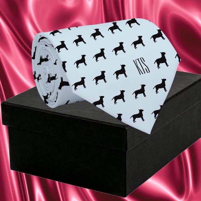 Pit Bull Hogs Muster Mit Monogramm Veterinary Krawatte (Pit Bull Dogs Pattern Veterinarian Neck Tie)