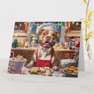 Pit Bull Holiday Baking: Festliche Weihnachten Karte