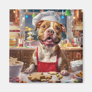 Pit Bull Holiday Baking: Festliche Weihnachten Magnet