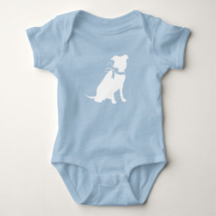 Pit Bull Hund Baby Shower Blau Junge Pitbull Strampler
