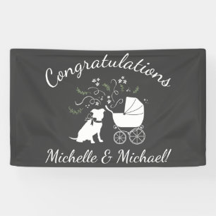 Pit Bull Hund Baby Shower Geschlechtsneutral Banner