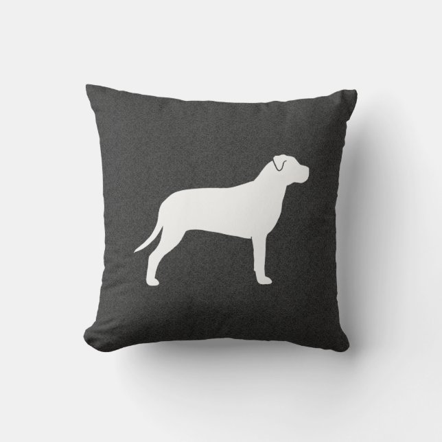 Pit Bull Hund Silhouette Kissen (Vorderseite)