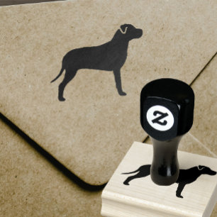 Pit Bull Hunde Silhouette Gummi Briefmarke Gummistempel
