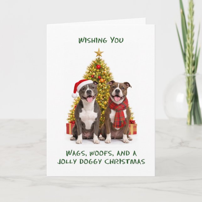 Pit Bull Hunde Weihnachten (Vorderseite)