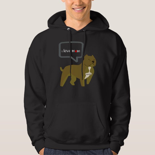 Pit Bull I Liebe Mama Tattoo Mother S Day Hoodie (Vorderseite)