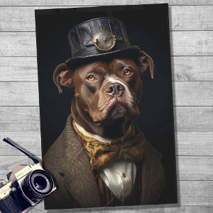 Pit Bull in Anzug und Hat 1 Decoupage Paper Seidenpapier