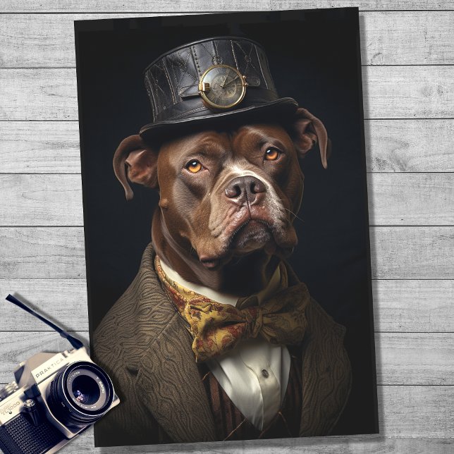 Pit Bull in Anzug und Hat 1 Decoupage Paper Seidenpapier (Von Creator hochgeladen)