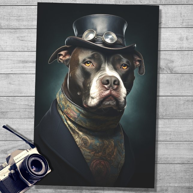 Pit Bull in Anzug und Hat 2 Decoupage Paper Seidenpapier (Von Creator hochgeladen)