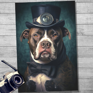 Pit Bull in Anzug und Hat 4 Decoupage Paper Seidenpapier