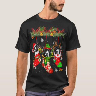 Pit Bull in Socken Weihnachtsfeierliche Weihnachts T-Shirt