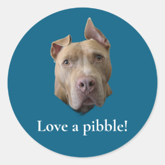 Pit Bull Liebe ein Pibble Runder Aufkleber