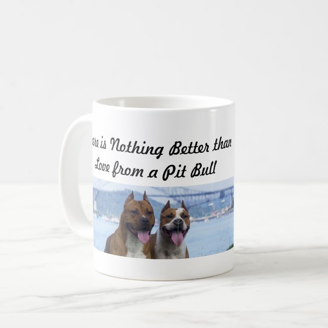 Pit Bull Liebe Kaffeetasse (Vorderseite Links)