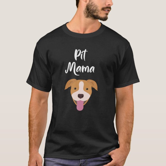 Pit Bull Mama Dog Mama Niedliche Damen Geschenk T-Shirt (Vorderseite)