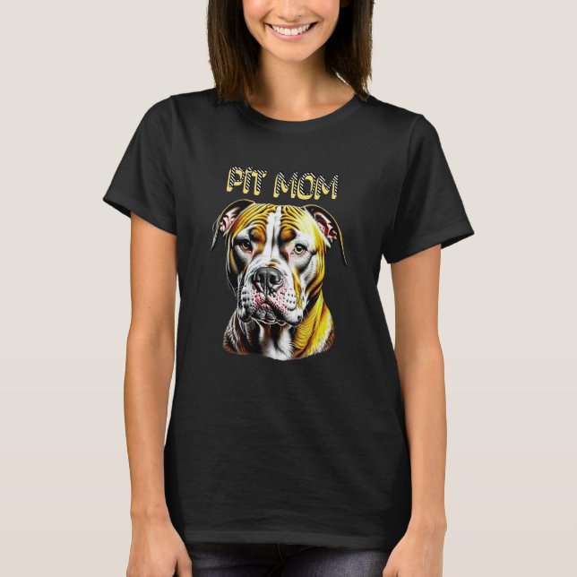 Pit Bull-Mama | Hunde Lover T-Shirt (Vorderseite)