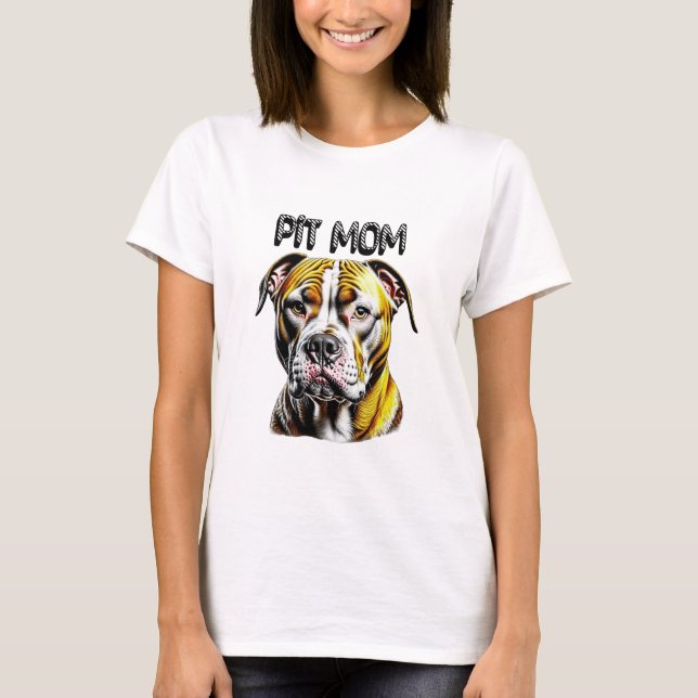Pit Bull-Mama | Hunde Lover T-Shirt (Vorderseite)