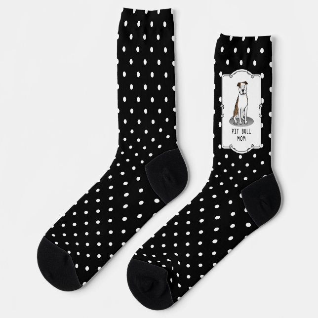 Pit Bull Mama (lt brindle white 3) Hunde Mama Socken (Linkes Detail)