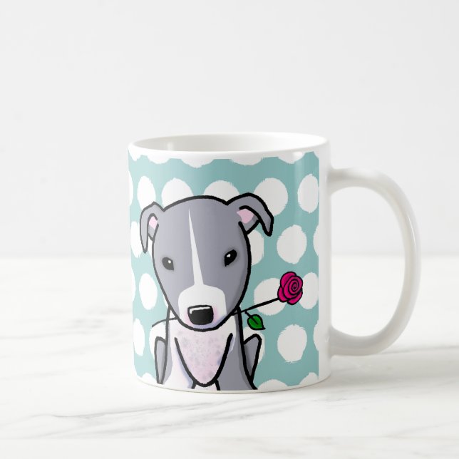 Pit Bull mit Blume Kaffeetasse (Rechts)