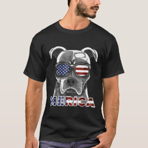 Pit Bull Patriotic American Flag 4. Juli Pitbull T-Shirt