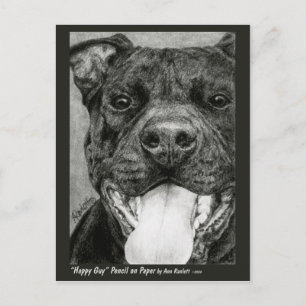 Pit Bull Postcard - "Happy Typ" Postkarte