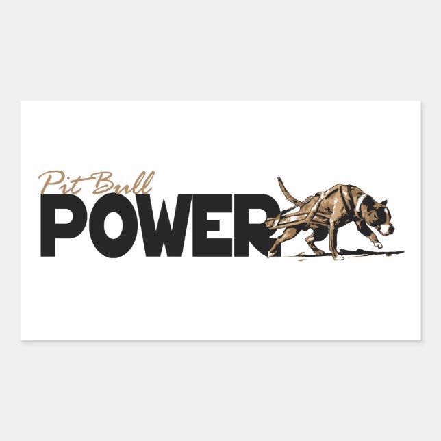 Pit Bull Power! Rechteckiger Aufkleber (Vorderseite)