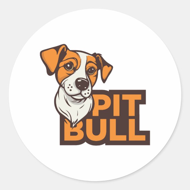 Pit Bull Runder Aufkleber (Vorderseite)