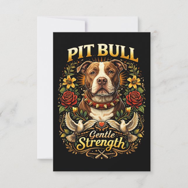 Pit Bull: Sanfte Stärke Dankeskarte (Vorderseite)