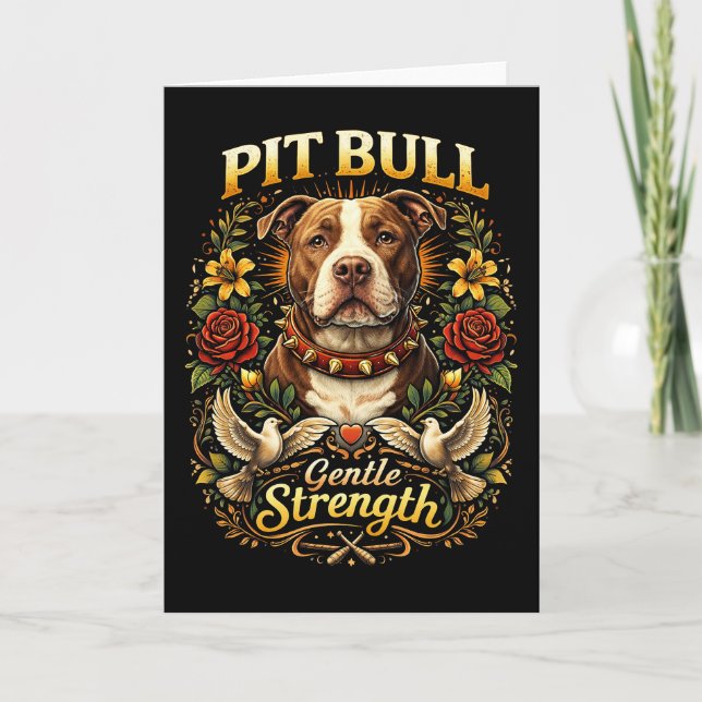 Pit Bull: Sanfte Stärke Feiertagskarte (Vorderseite)