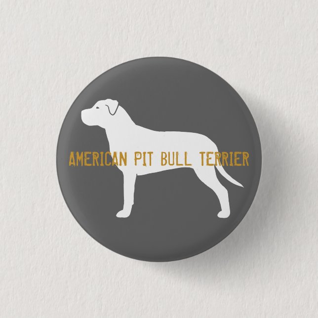 Pit Bull Silhouette Button (Vorderseite)