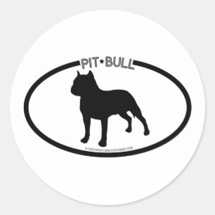 Pit Bull Silhouette Schwarzer Sticker