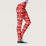 Pit Bull Silhouetten Hunde Weihnachtsfeiertag Rot Leggings<br><div class="desc">Niedliches Rotweiße und weiße Weihnachtssüßmuster mit Pit Bull-Silhouetten. Diese Leggings im nordischen Stil Pit Bulls Weihnachten sind ein Vergnügen und Feste für eine Feier und gemütlich zum Entspannen bei der Zuhause mit Ihren Haustieren. Ein lustiges Geschenk für den Pittie Liebhaber in Ihrem Leben. Besuchen Sie Jenn's Doodle World für mehr...</div>