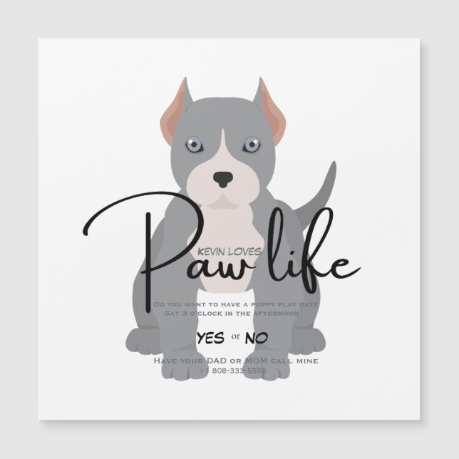 Pit Bull-Spiel-Datum Einladung (Vorderseite)