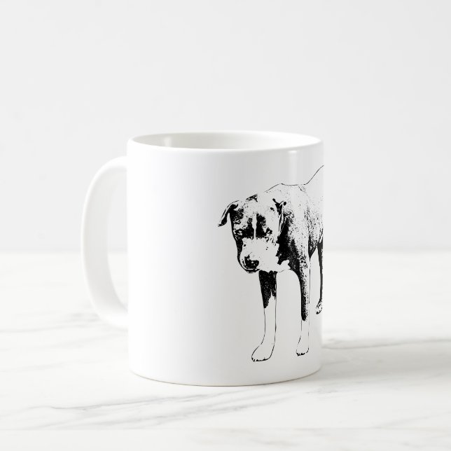 Pit Bull, steter Blick Kaffeetasse (Vorderseite Links)