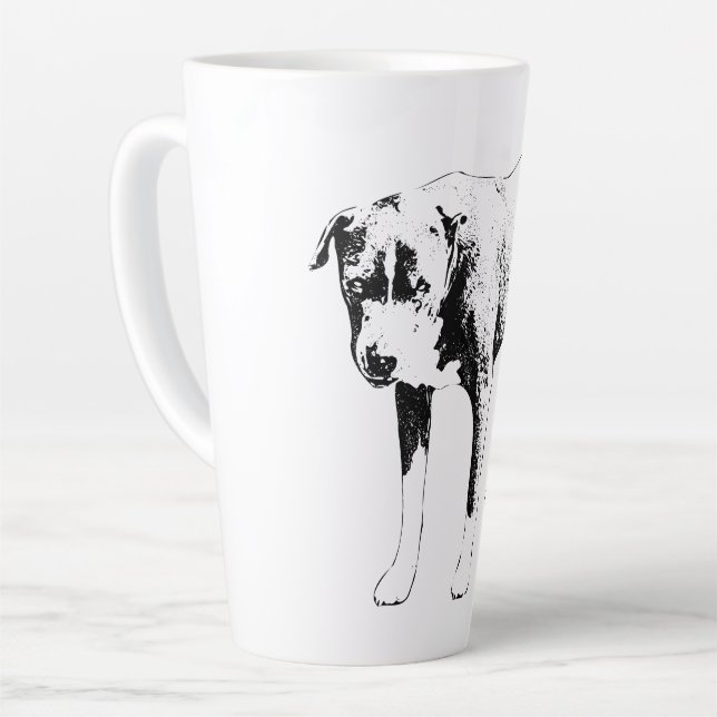 Pit Bull, steter Blick Milchtasse (Linke Ecke)