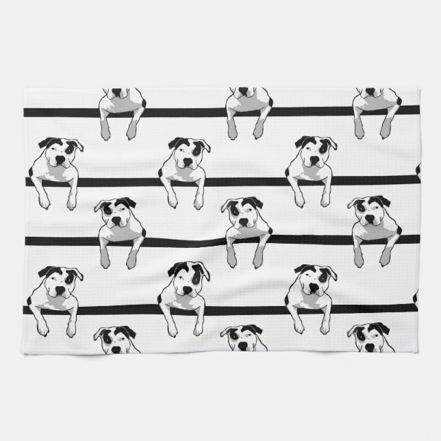 Pit Bull T-Bone Grafik Handtuch (Horizontal)