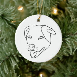 Pit Bull Terrier Dog Individuelle Name Paw Line Ar Keramik Ornament