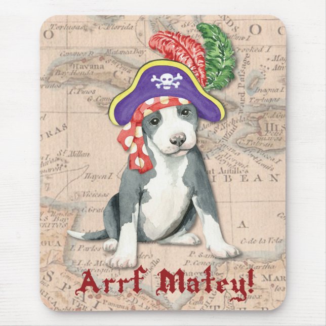 Pit Bull Terrier Pirate Mousepad (Vorne)