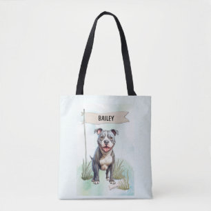 Pit Bull Terrier Wasserfarbe Personalisierter Hund