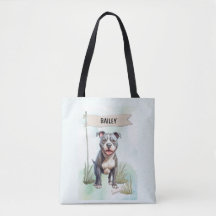 Pit Bull Terrier Watercolor Personalized Dog