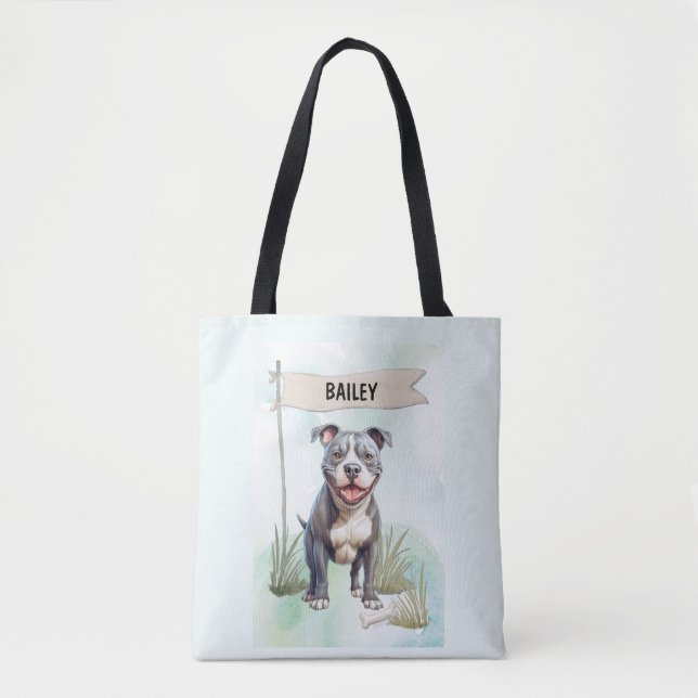 Pit Bull Terrier Watercolor Personalized Dog (Vorderseite)