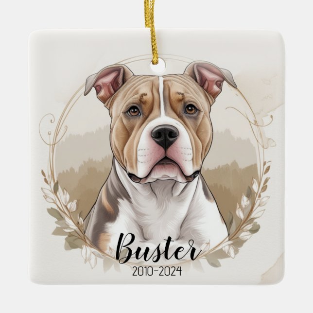 Pit Bull Terrier Weihnachtsgeschenk im Ornament (Vorderseite)