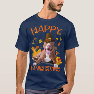 Pit Bull Turkey Funny Thanksgiving Dogs T-Shirt