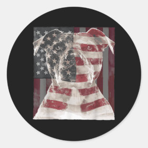Pit Bull USA Amerikanische Flagge 4. Juli Runder Aufkleber