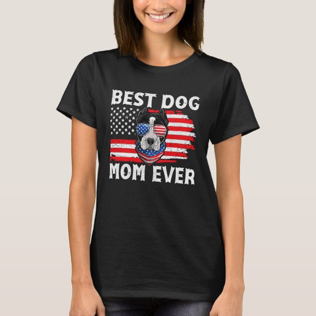 Pit bull USA Patriotic Dog US Apparel American Fla T-Shirt (Vorderseite)