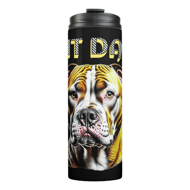 Pit Bull Vater | Hunde Lover Thermosbecher (Vorderseite)