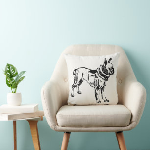 Pit Bull Vintage Art Wurfkissen von Moriz Jung Kissen